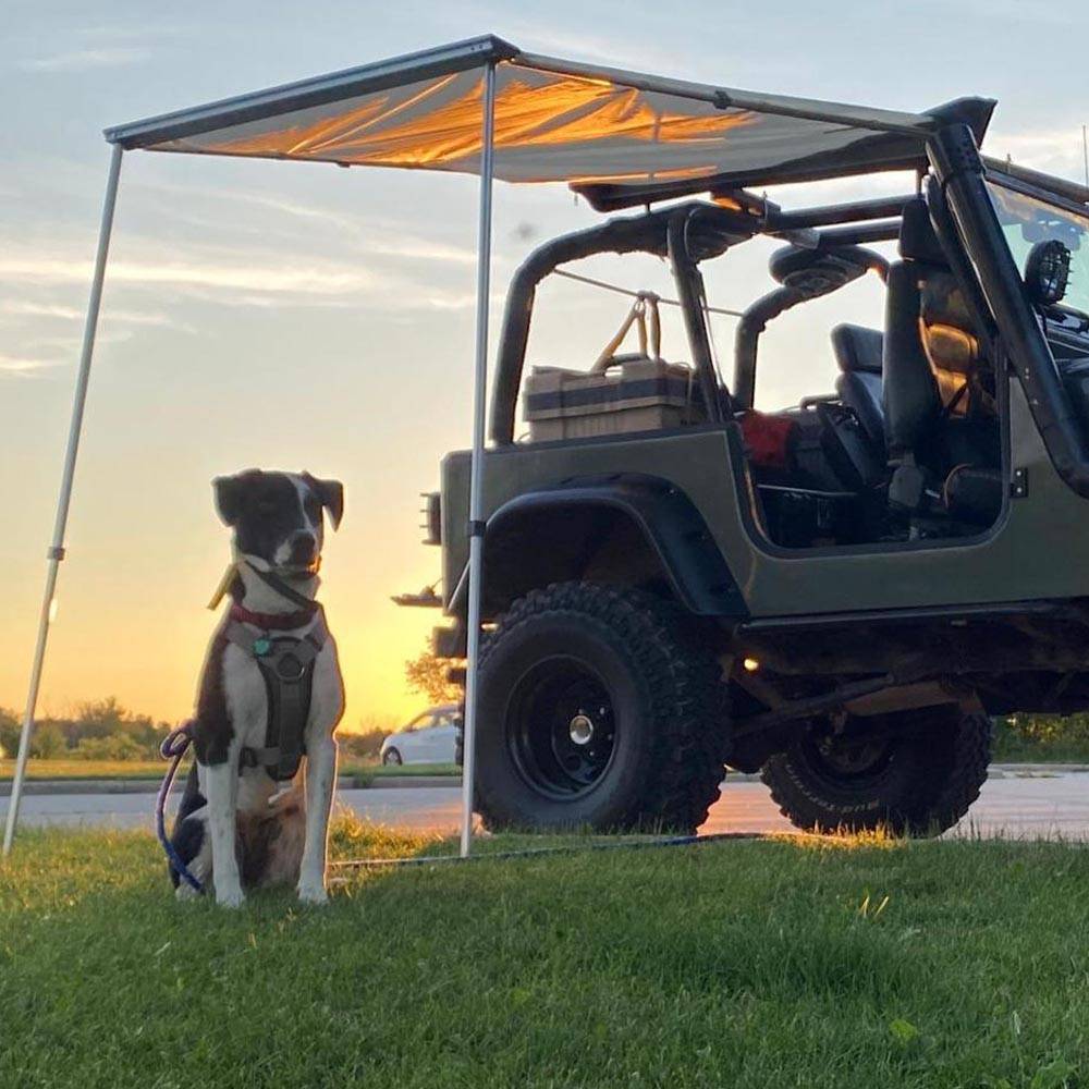 Yescom Car Awning 4' 7" x 6' 7" Vehicle Rooftop Side Tent Shade - TrackMindedHPDE™