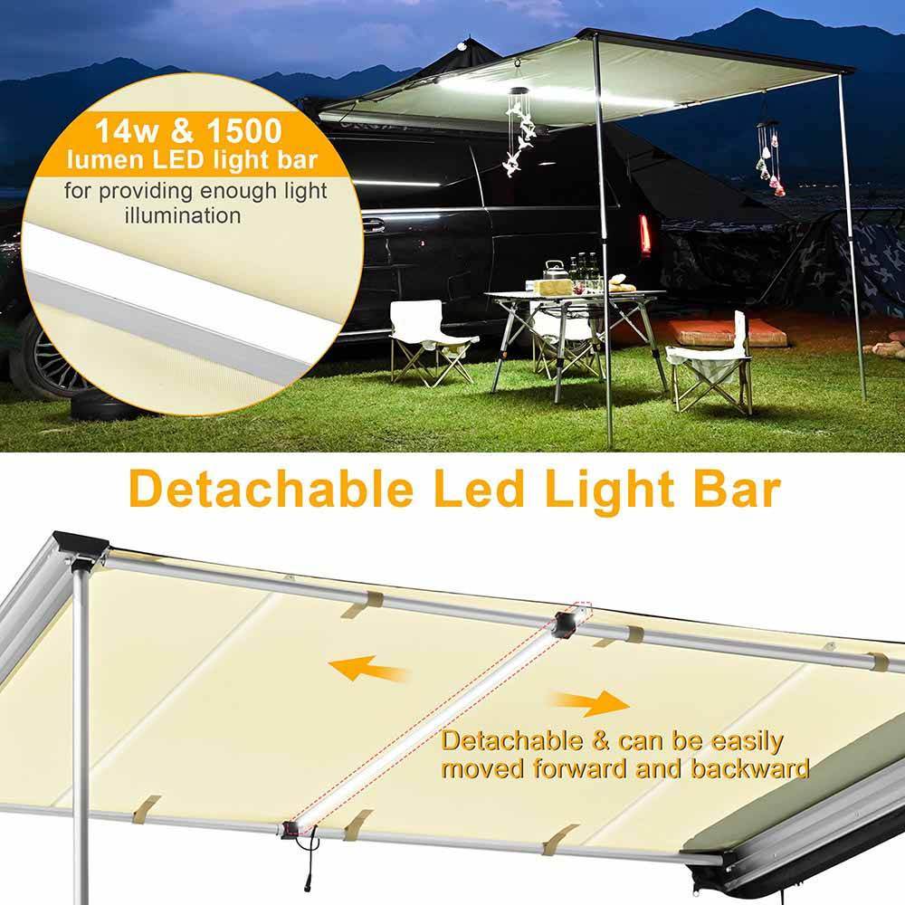 Yescom Awning with LED Light 6.6' x 4.6' Car Side Tailgate Awning - TrackMindedHPDE™