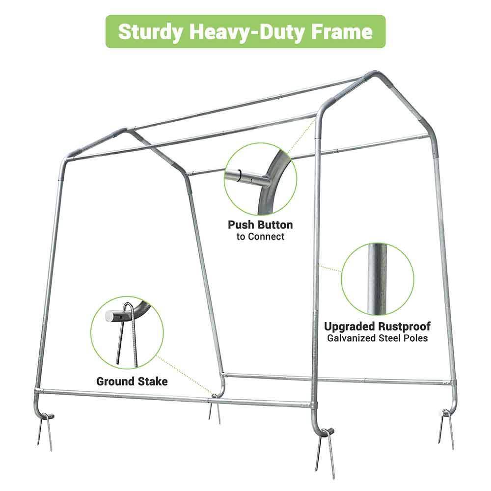 Yescom 6'x8' Portable Garage Shelter Carport Storage Shed - TrackMindedHPDE™