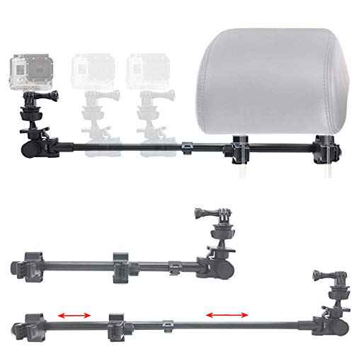 ChargerCity Dual Post Telescopic Headrest Mount for GoPro Hero & Action Cameras