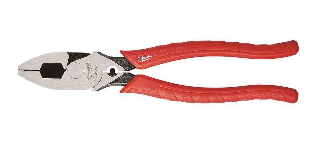 Milwaukee 48-22-6100 9 Inch Leverage Lineman Pliers w/ Crimper and Pipe Reaming Head Design
