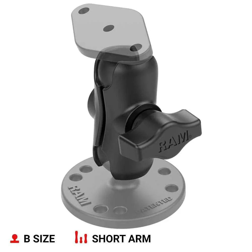 RAM Mounts RAP-B-201U-A Composite Double Socket Arm - Short Arm Compatible with B Size 1" Ball Components - Track Minded HPDE, LLC