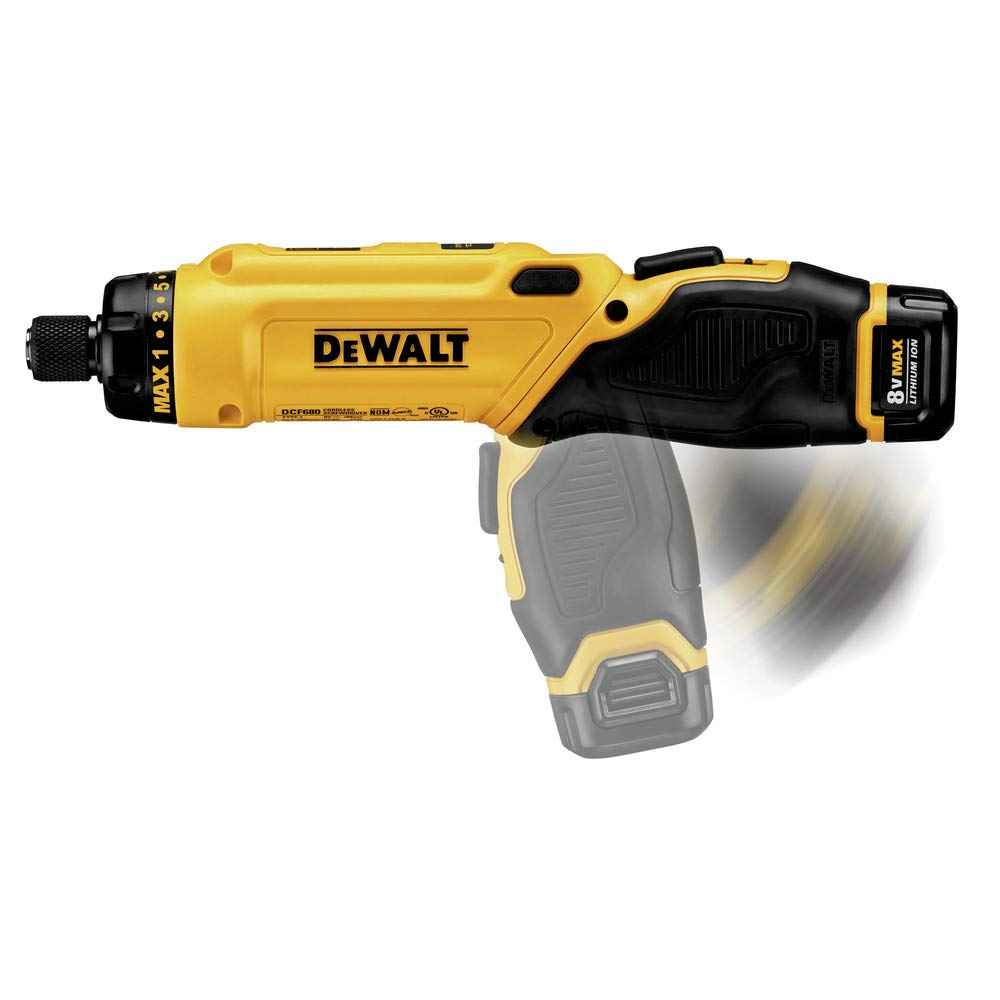 DEWALT 8V MAX Cordless Screwdriver Kit, Gyroscopic, 2 Batteries and Charger Included (DCF680N2)