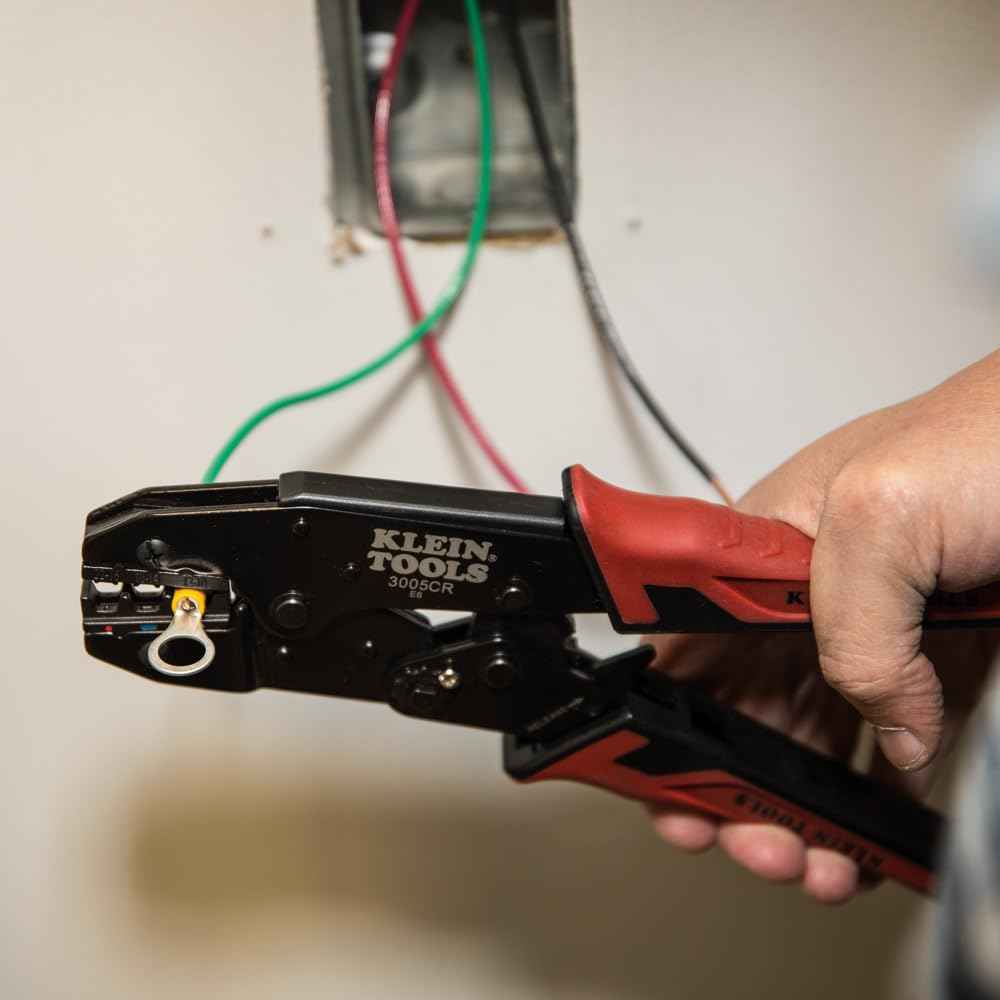 Klein Tools 80013 Wire Stripper / Ratcheting Crimper, Electrical Crimping Tool Kit with Automatic Wire Stripper and Ratcheting Insulated Terminal Crimper, 2-Piece