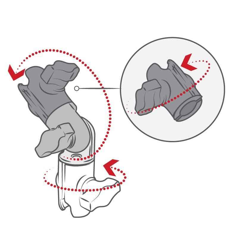 RAM Mounts Composite Double Socket Swivel & Ratchet Arm RAP-B-200-2U Compatible with RAM B Size 1" Ball Components - Track Minded HPDE, LLC