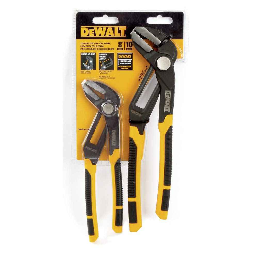 Dewalt DWHT74428 8-inch and 10-inch Pushlock Pliers Set