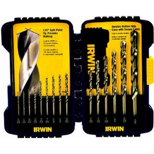 Irwin Tools IRWIN Drill Bit Set, Cobalt Alloy Steel, 15-Piece (316015)