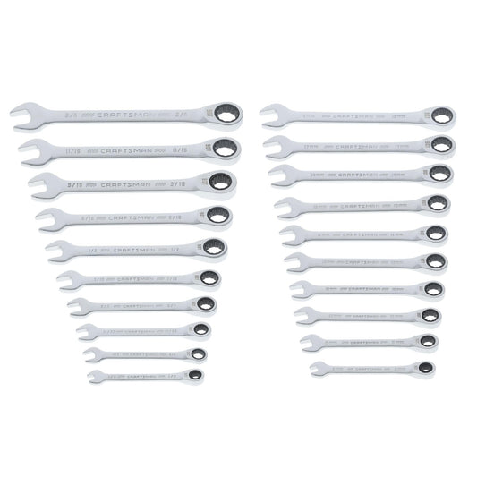 CRAFTSMAN 20 Piece Ratcheting Combination Wrench Set, SAE/Metric (CMMT87220)