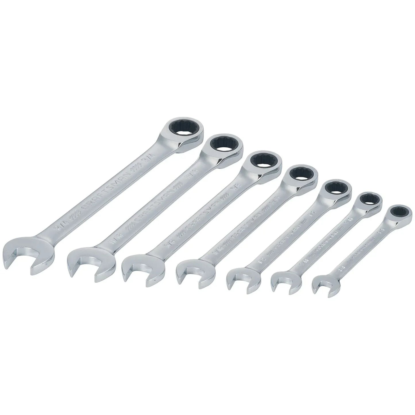 CRAFTSMAN 7-Piece Combination Ratcheting Wrench Set, 12-Point Standard SAE (CMMT87020) - Track Minded HPDE, LLC