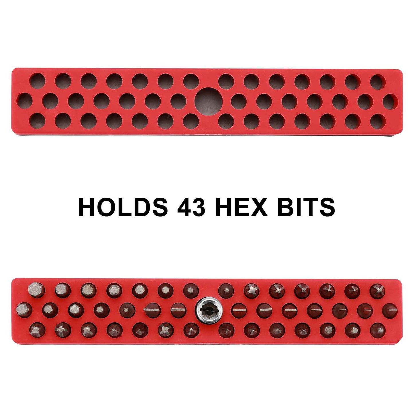Mayouko 3PCS 1/4" Magnetic Hex Bit Holder Rack Organizer, 129 Holes, 1/4-Inch Drill Bit Holder, 3 Racks, Magnetic Bit Holder with Magnet Base for Screwdriver Bits