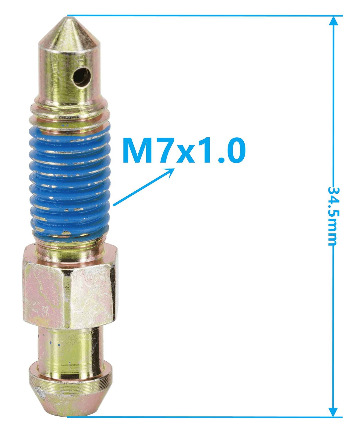 Dsnaduo 4 PCS Speed Bleeder, Bleeder Valve, Brake Bleeder Screws, Quick Bleeders with Dust Caps, M7x1.0-34.5mm, H9411-4, 105400, 639570