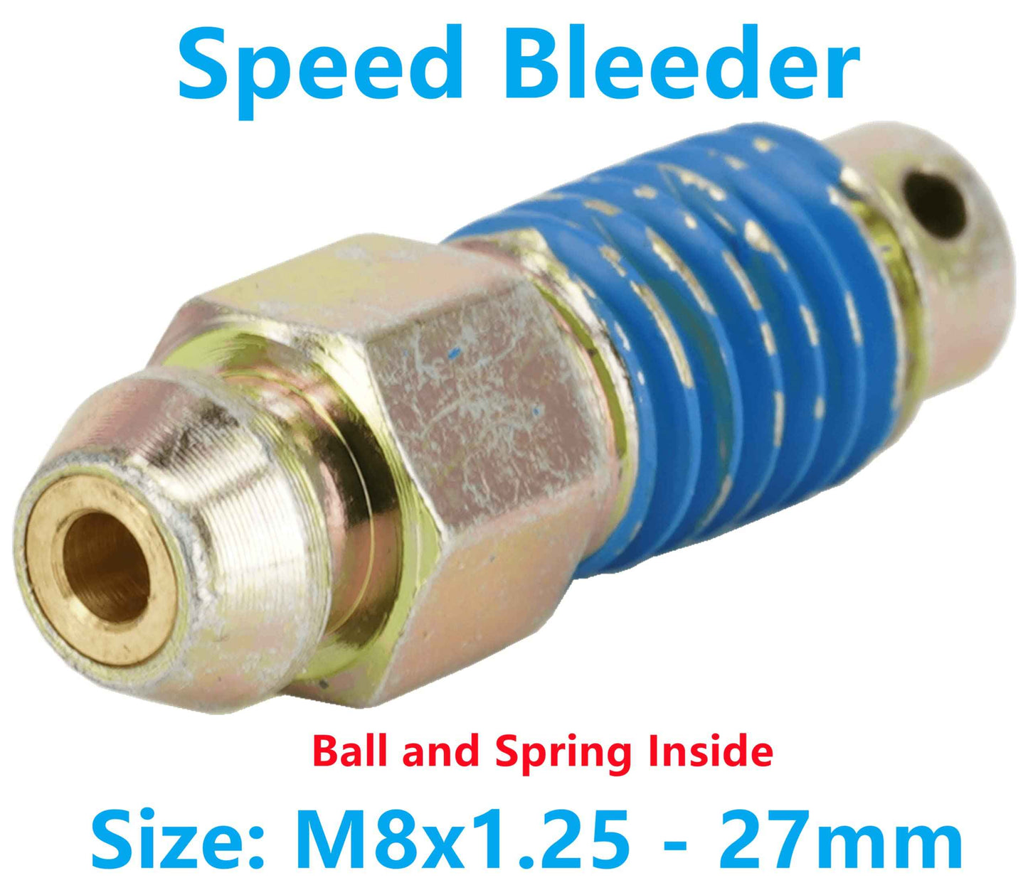 Dsnaduo 4 PCS Speed Bleeder,Bleeder Valve,Brake Bleeder Screws,Quick Bleeders with Dust Caps M8x1.25-27mm, H9405-4, H9422-4, 105182, 639520