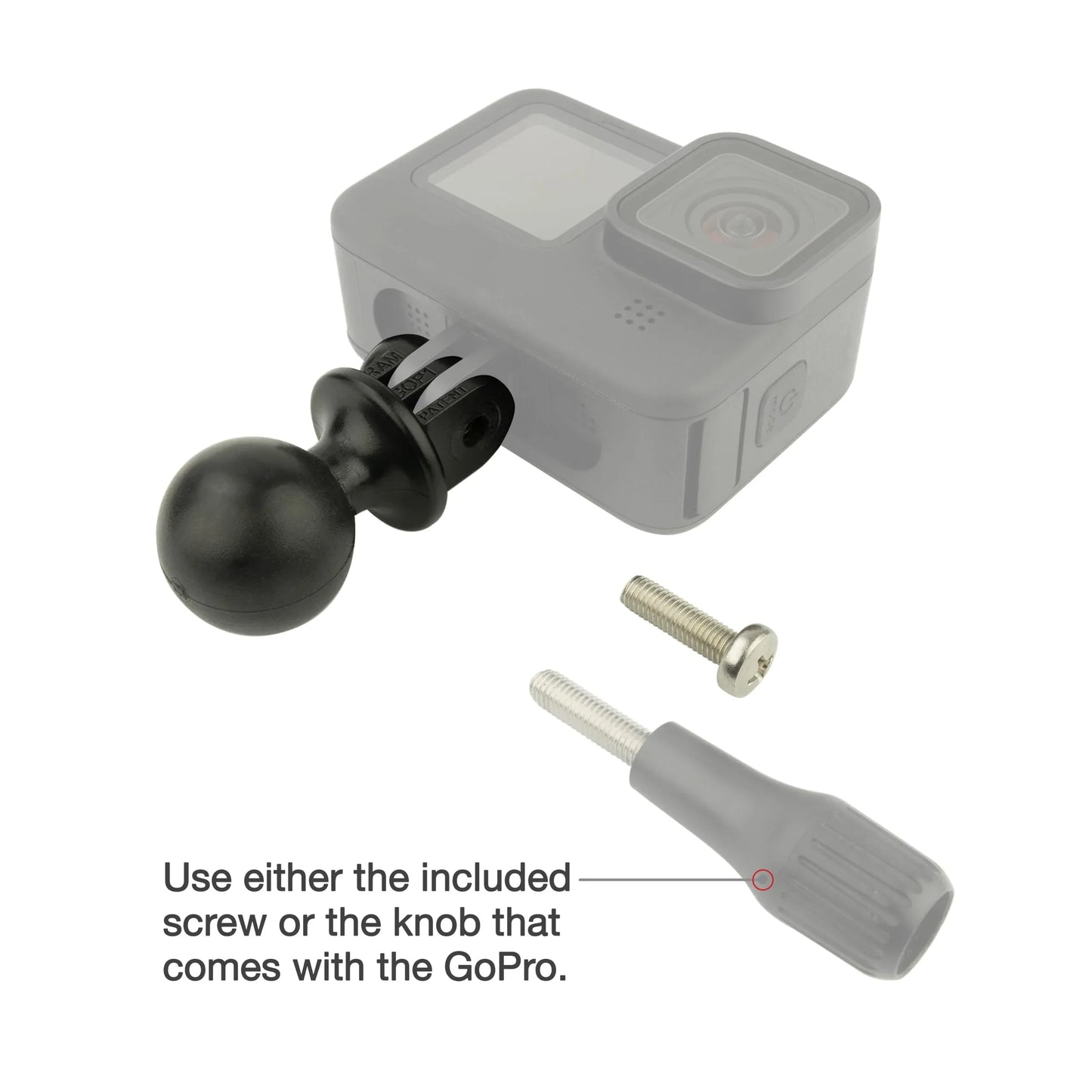 RAM Mounts RAP-B-202U-GOP1 Action Camera Universal Ball Adapter with B Size 1" Ball - Track Minded HPDE, LLC