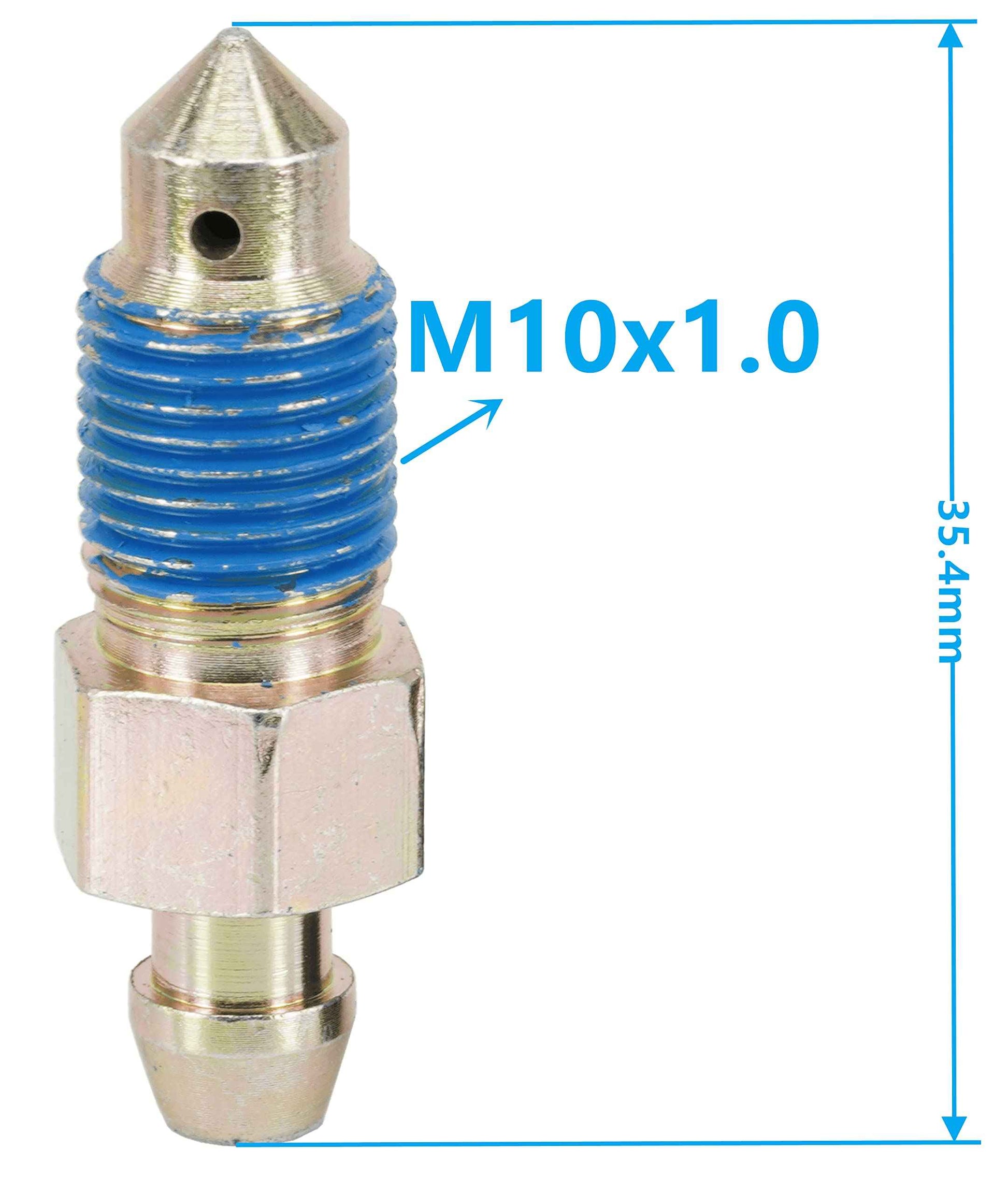 Dsnaduo 4-Piece Speed Bleeder Kit with Dust Caps - M10x1.0-35.4mm, H9410-4, 107392, 639560