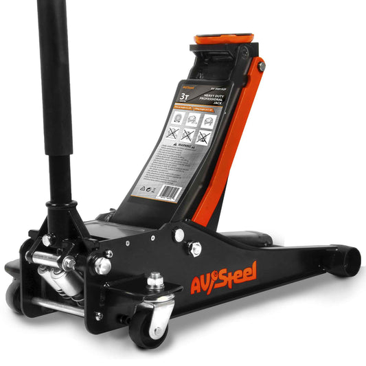 AV Steel Low Profile Floor Jack 3 Ton (6600 lbs), Heavy Duty Hydraulic Jack for Car, Heavy-Duty Floor Jack with Dual Pistons Quick Lift Pump, Car Floor Jack with Lifting Range 3-1/8'' to 19-7/8''