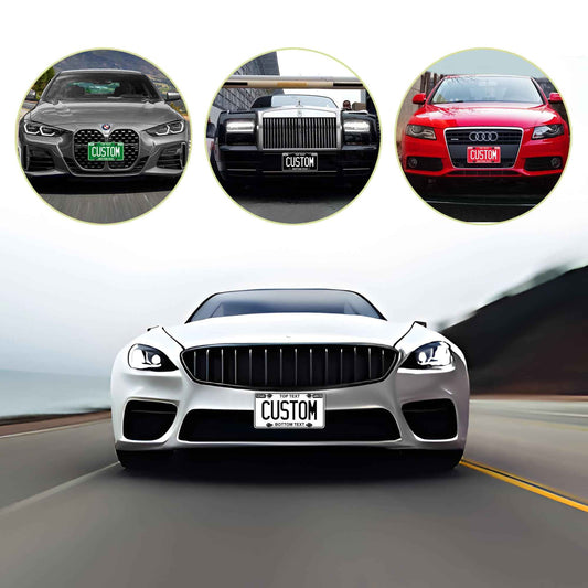 Metal Custom License Plate - 6x12 Inch - Select from All 50 States - Personalized License Plate for Front of Car - Decorative Auto Accessories Car Tags (2. Solid Style A)