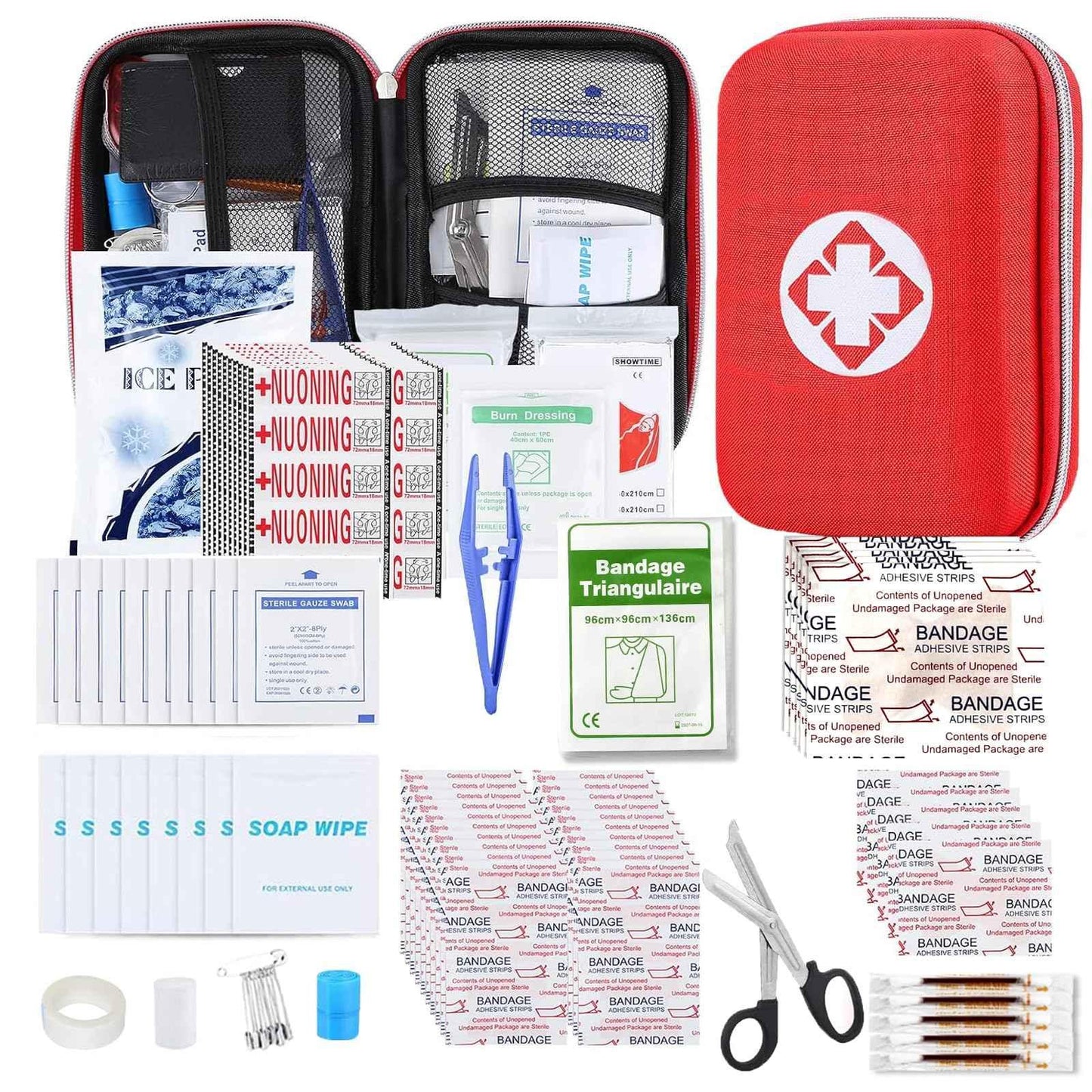 276PCS First Aid Kit Home Car Camping Hiking Emergency Supplies Small Compact Lovely Bag for School Outdoor, Basic Outdoor Essentials Survival Kit for Travel AMORNING - Track Minded HPDE, LLC