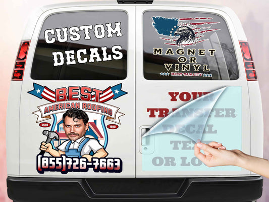 Choose Your Custom Sticker or Magnet ║ (50 Colors + Unlimited Fonts + 55 Sizes) ║ Make Your Own Text or Graphic on Decals or Magnets ║ Waterproof on Car Boat Mugs Window Mailbox ║ Made in The USA
