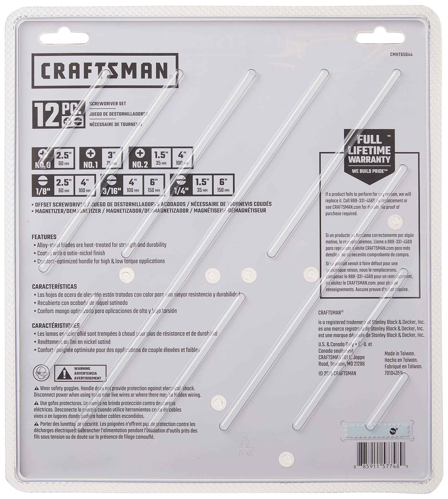 CRAFTSMAN Screwdriver Set, Assorted, 12Piece (CMHT65044)