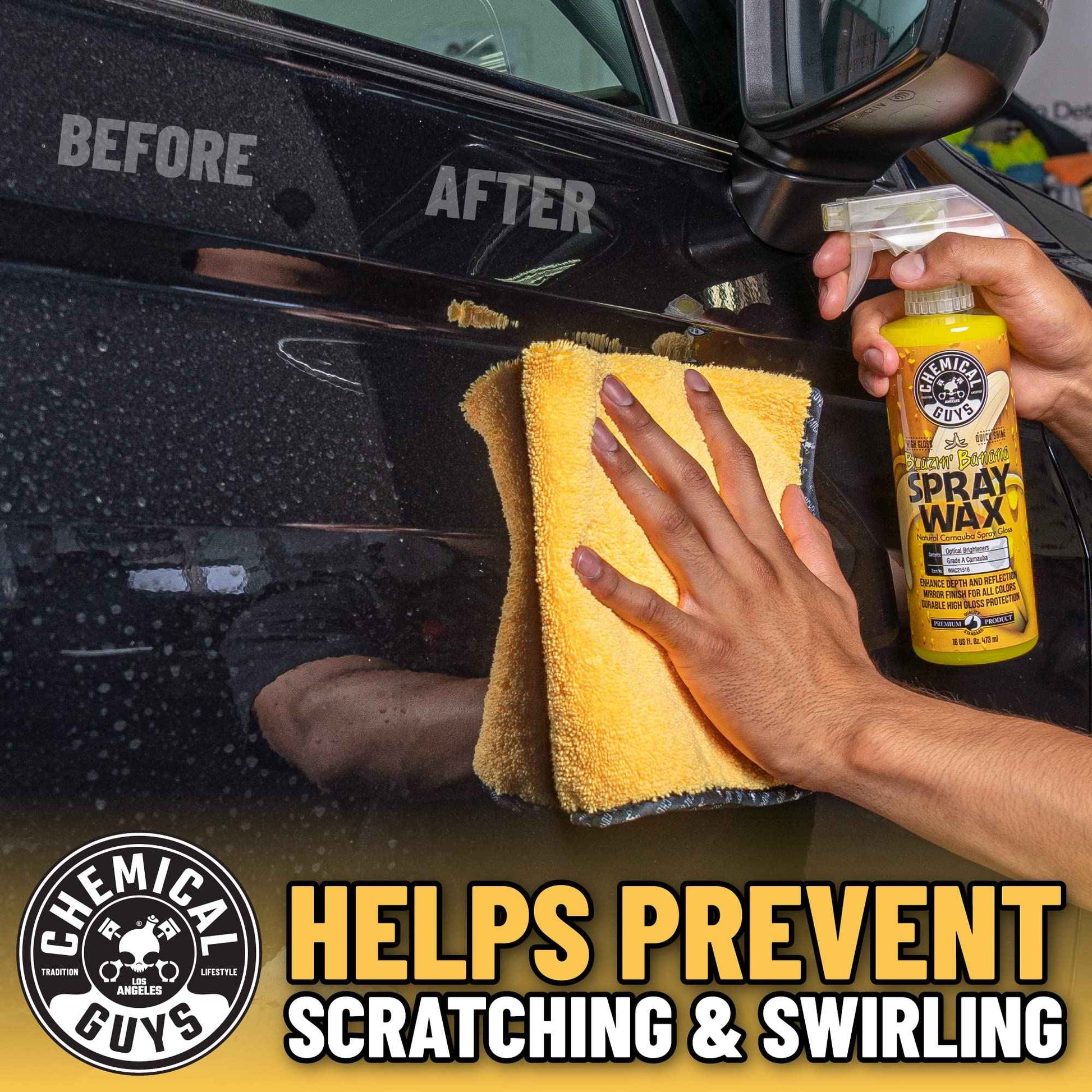 Chemical Guys MIC_507_06 Professional Grade Premium Microfiber Towel, Gold (16 in. x 24 in.) (Pack of 6)