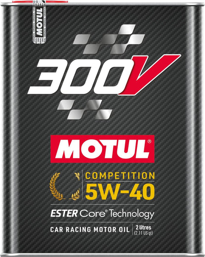 Motul 300V Synthetic Racing Motor Oil - 0W20 / 0W30 / 0W40 / 5W30 / 5W40 - 2 Liter Tins