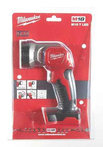 Milwaukee M18TLED-0 M18 Plastic LED Torch, Red [Energy Class A+]