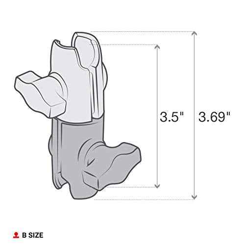 RAM Mounts RAP-B-200-12U Composite Double Socket Swivel Arm Compatible with RAM B Size 1" Ball Components