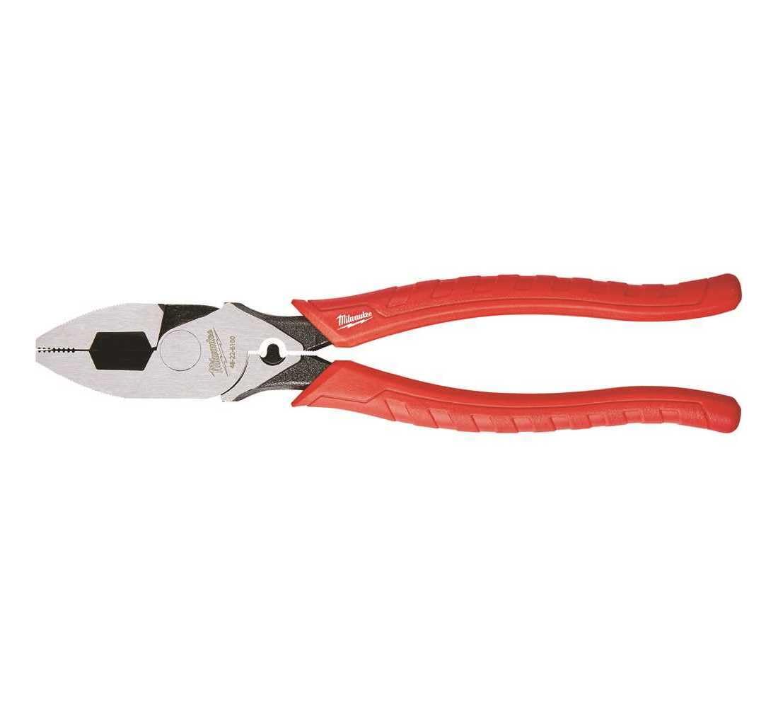 Milwaukee 48-22-6100 9 Inch Leverage Lineman Pliers w/ Crimper and Pipe Reaming Head Design