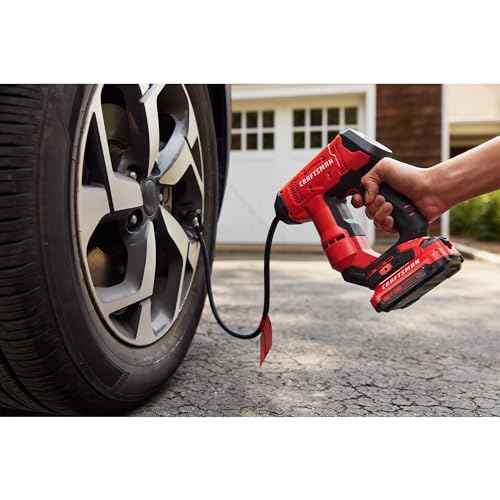CRAFTSMAN V20 Air Compressor Portable, Cordless Tire Inflator, Up To 150 PSI Tire Pump, with Digital Pressure Gauge, Tool Only (CMCE521B)