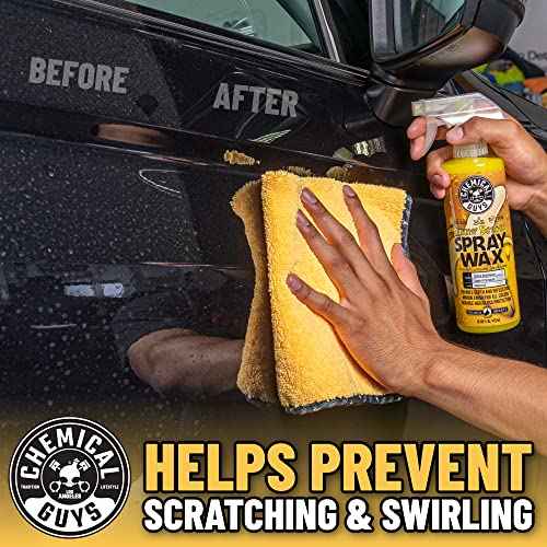 Chemical Guys MIC_506_12 Professional Grade Premium Microfiber Towels, Gold (16 Inch x 16 Inch) (Pack of 12) - Safe for Car Wash, Home Cleaning & Pet Drying Cloths