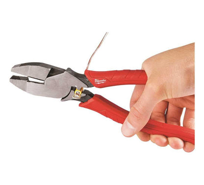 Milwaukee 48-22-6100 9 Inch Leverage Lineman Pliers w/ Crimper and Pipe Reaming Head Design