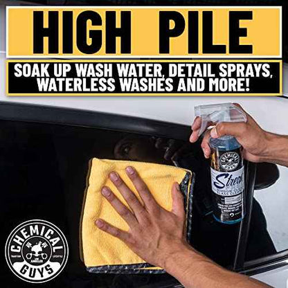 Chemical Guys MIC 506 03 Professional Grade Premium Microfiber Towels, Gold (16 Inch x 16 Inch) (Pack of 3) - Safe for Car Wash, Home Cleaning & Pet Drying Cloths