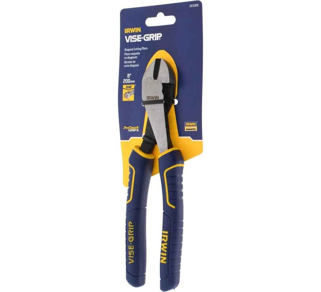 IRWIN VISE-GRIP Diagonal Cutting Pliers, 8", 2078308, nichel chromium steel