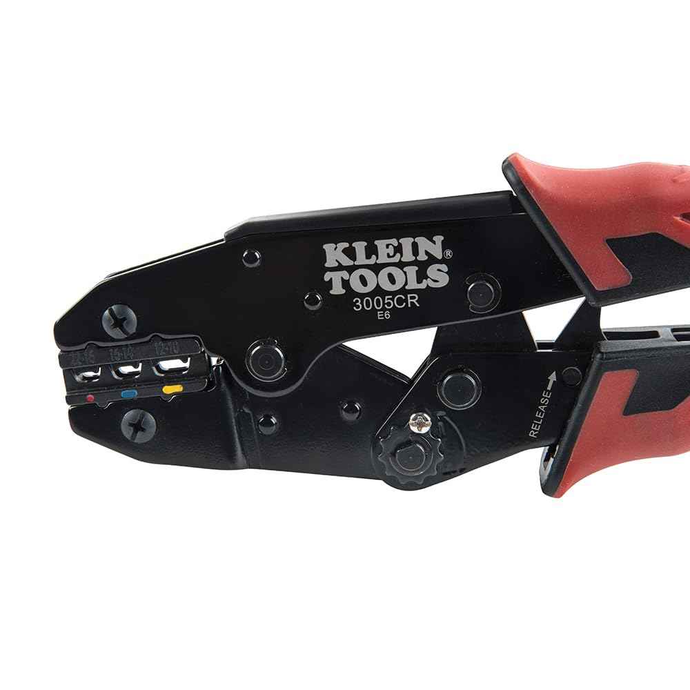 Klein Tools 80013 Wire Stripper / Ratcheting Crimper, Electrical Crimping Tool Kit with Automatic Wire Stripper and Ratcheting Insulated Terminal Crimper, 2-Piece