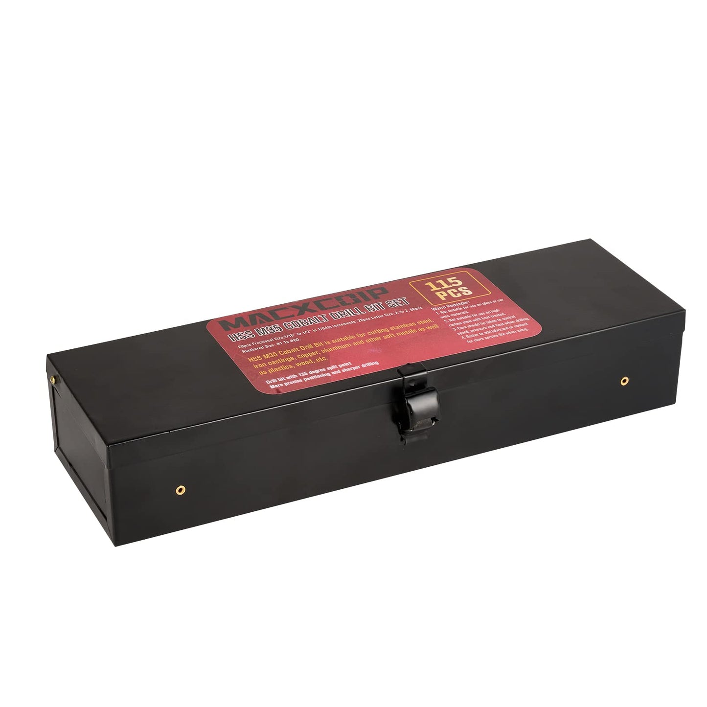 MACXCOIP 115PCS Drill Bit Index Box, Empty Metal Case (Excluding Drill Bits)