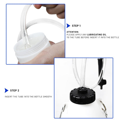 PESIKO 1L Brake Bleeder Bottle One Person, Brake Fluid Bleeding kit with 24 inch Tube and Rubber Connector for Collect Brake Fluid