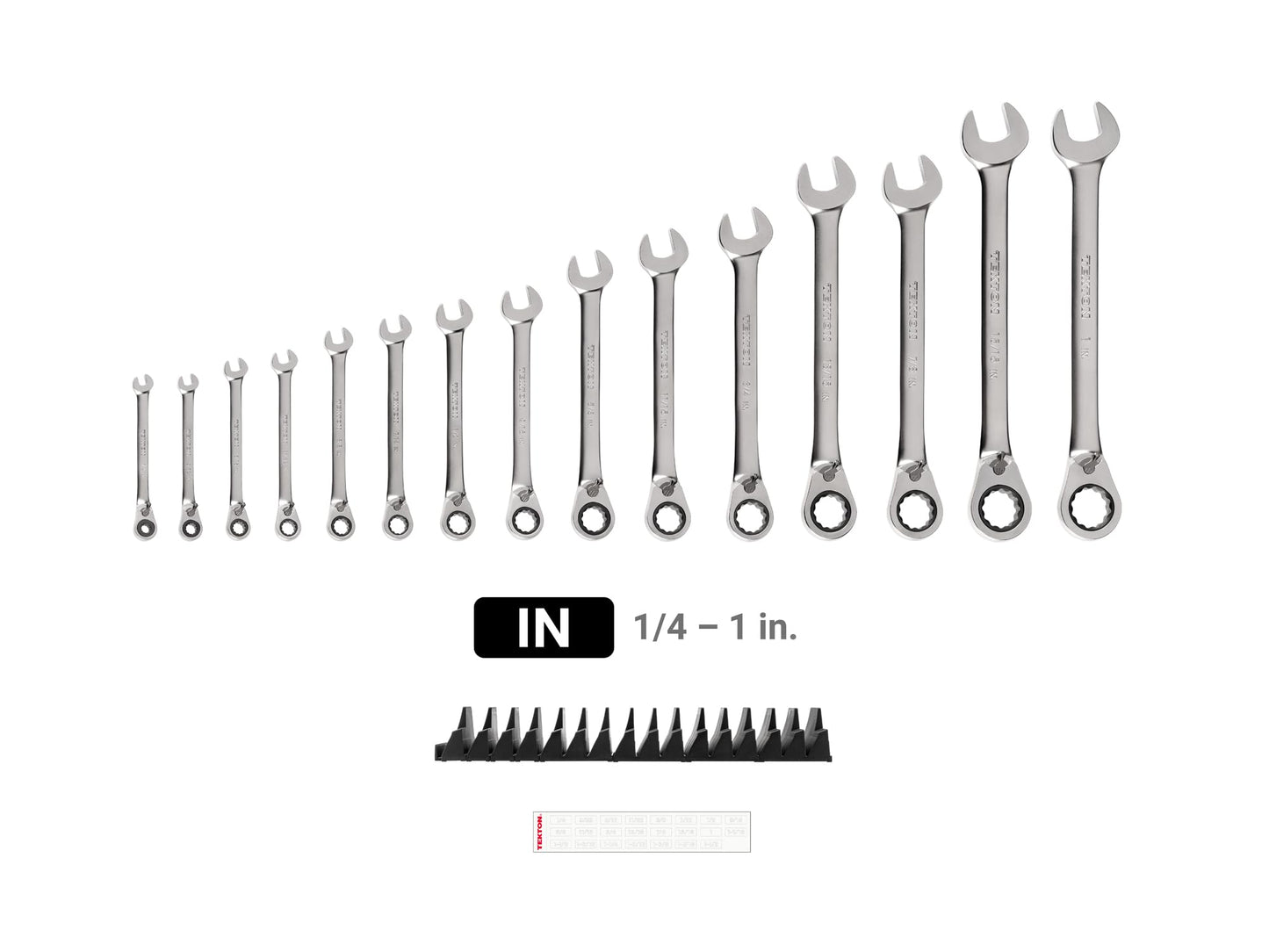 TEKTON Reversible 12-Point Ratcheting Combination Wrench Set with Modular Organizers, 15-Piece (1/4-1 in.) | WRC94301