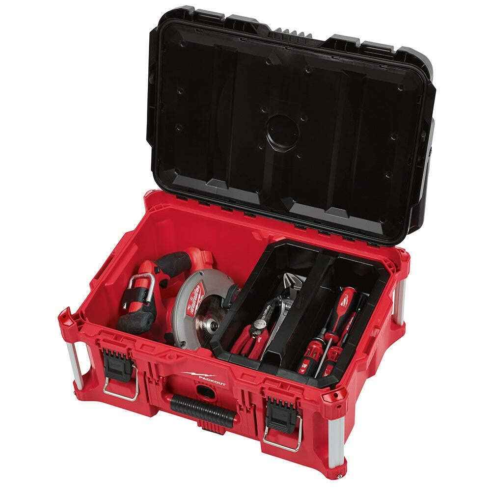 For Milwaukee 48-22-8425 100-Pound Capacity Polymer Packout Large Tool Box Length 22.1 in. Width 16.1 in.Height 11.3 in.