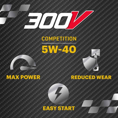 Motul 300V Competition 5W-40 Full Synthetic Motor Oil 2L | Ester Core® Technology | High-Performance Engine Oil for Tuned, Turbocharged & Daily Use | Race-Proven Protection & Long-Lasting Reliability