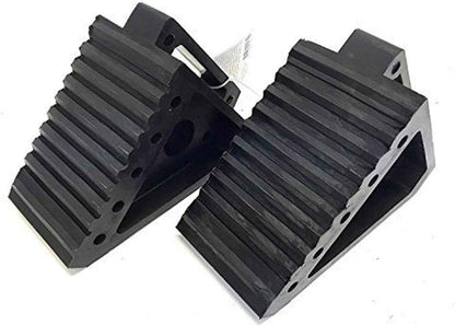 MAXXHAUL 70472 Solid Rubber Heavy Duty Black Wheel Chock 2-Pack, 8" x 4" x 6"