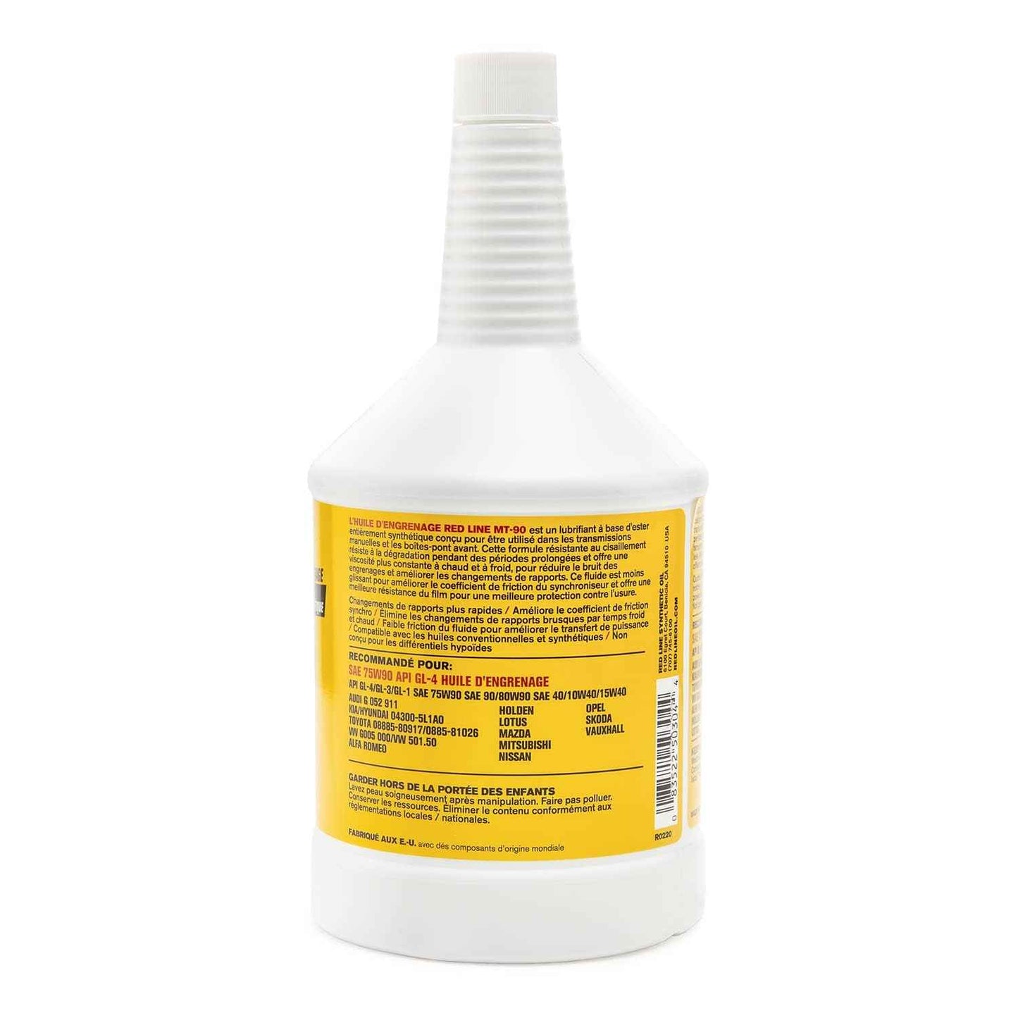 Red Line 50304 MT-90 75W-90 GL-4 Manual Transmission and Transaxle Lubricant (MTL)- 1 Quart