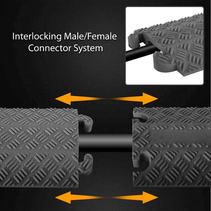 Pyle Durable Cable Protection Ramp Cover - Supports 11000lbs Single Channel Heavy Duty Hose and Cord Track Floor Protection, 39.4” x 5.11” x 0.78” Cable Concealer for Indoor Outdoor Use -PCBLCO101BK