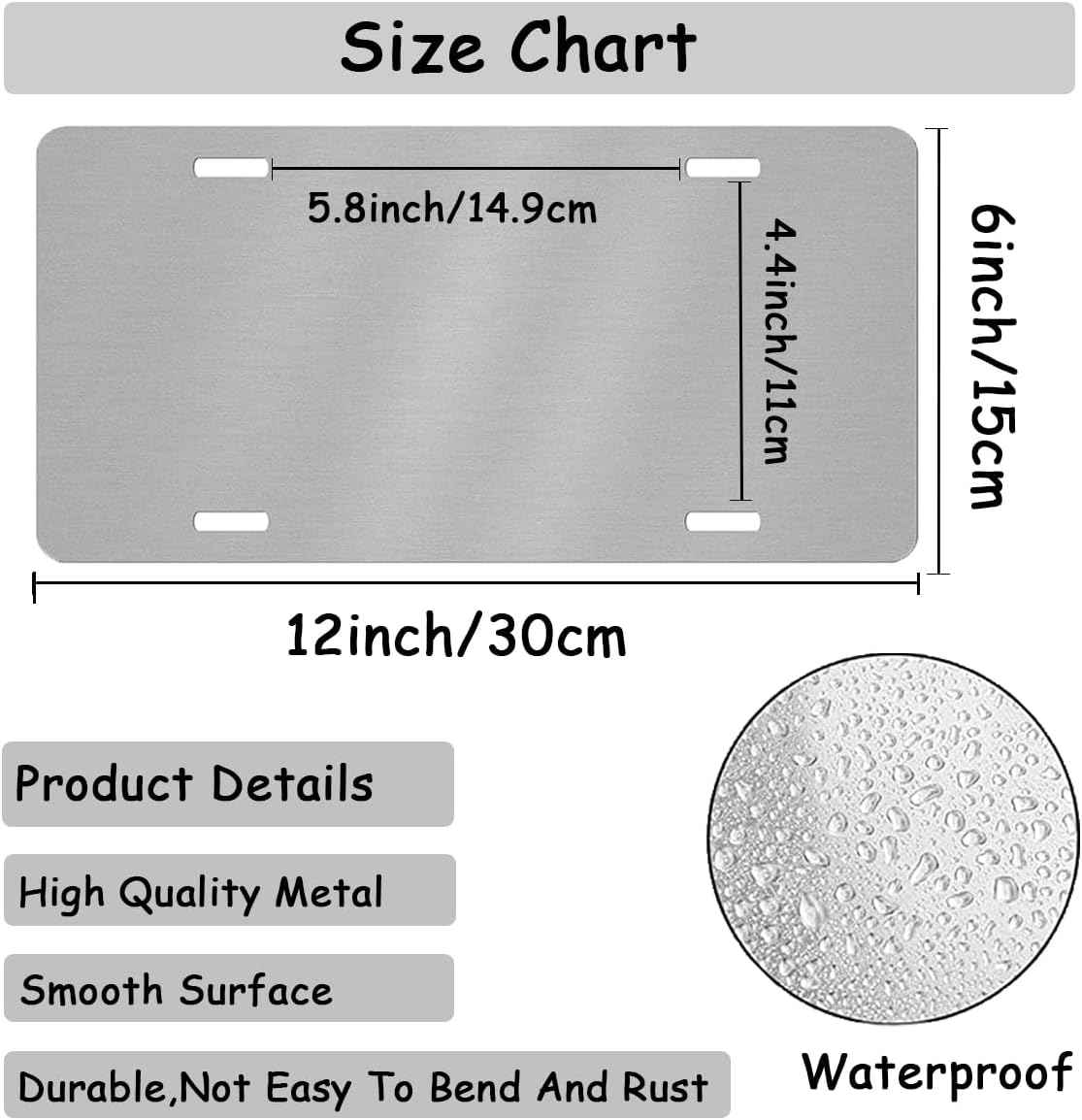 Custom License Plate for Front of Car, Personalized Number Plate Customized Your Text Image Photo Logo, Suitable for Truck Car Door Plate Bar Cafe Auto Accessories (6X12 Inch)