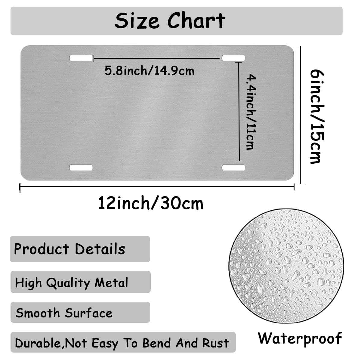 Custom License Plate for Front of Car, Personalized Number Plate Customized Your Text Image Photo Logo, Suitable for Truck Car Door Plate Bar Cafe Auto Accessories (6X12 Inch)