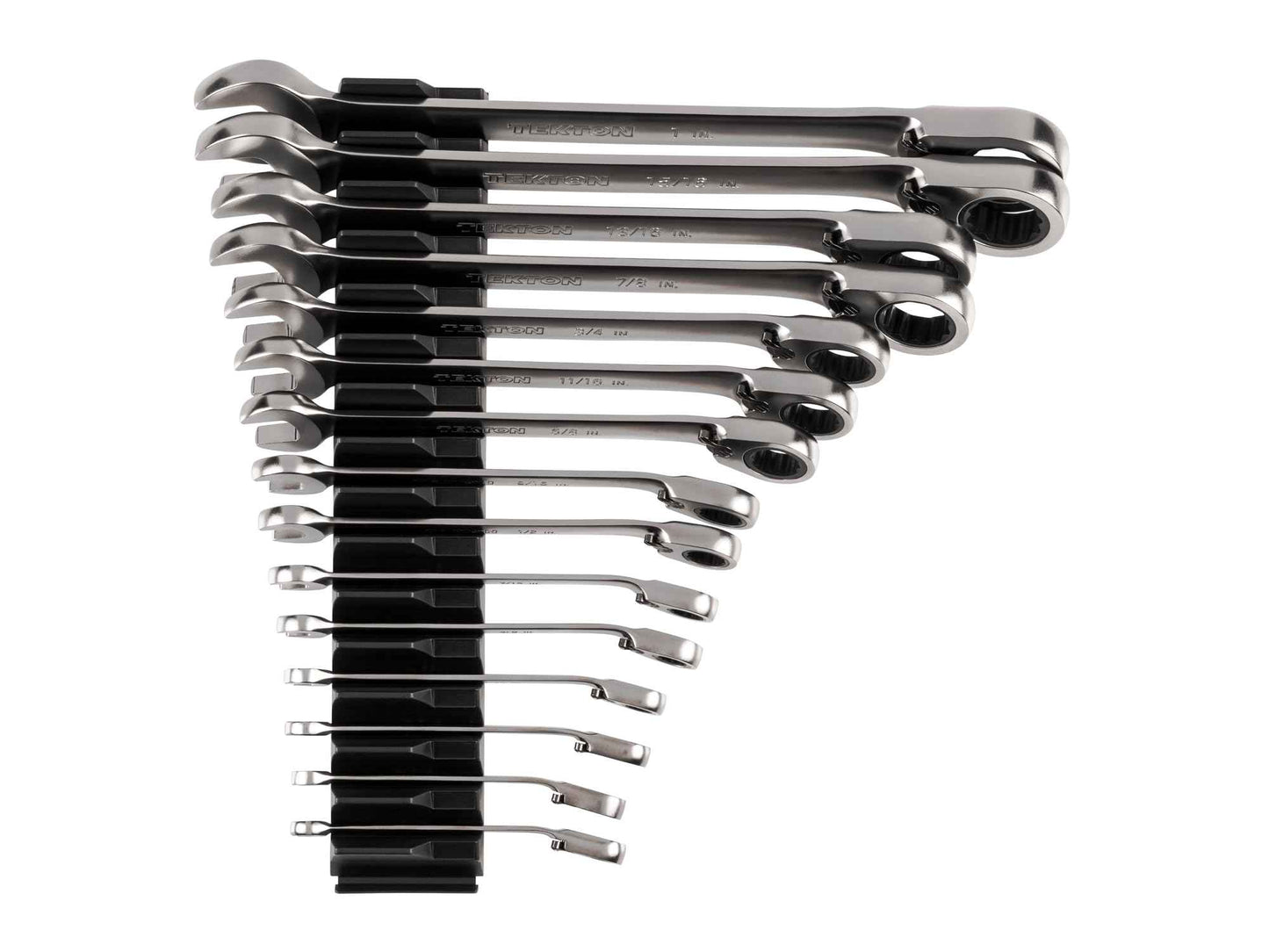 TEKTON Reversible 12-Point Ratcheting Combination Wrench Set with Modular Organizers, 15-Piece (1/4-1 in.) | WRC94301