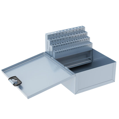 60PCS Number Size Drill Bit Index Box, Empty Metal Case (Excluding Drill Bits), #1-60