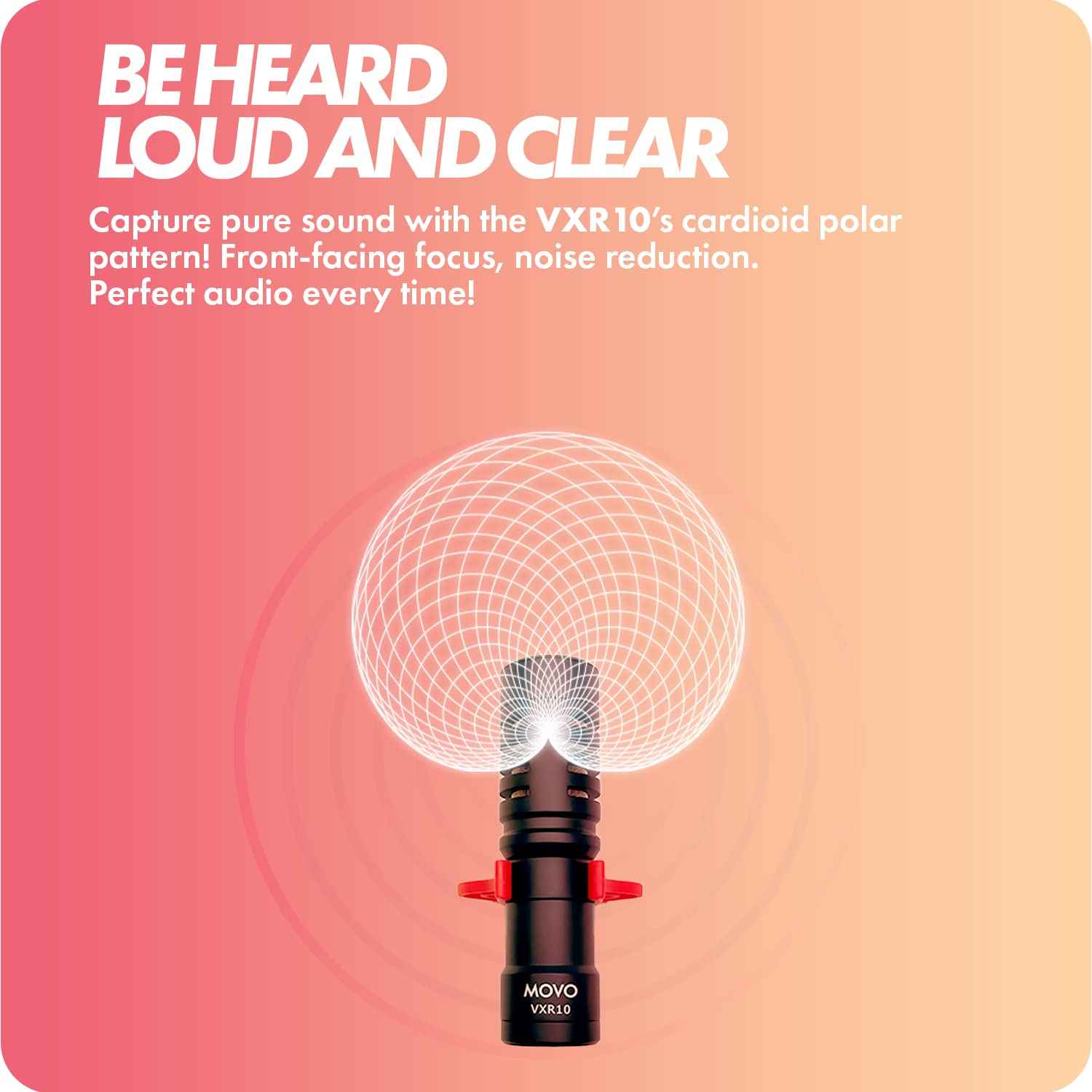 Movo VXR10 Universal Shotgun Mic for Camera - Camera Microphone for DSLR, iPhone and Android Smartphones - Compatible with Canon EOS, Nikon, and Sony Cameras - with Shock Mount, Deadcat Windscreen