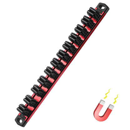 WORKPRO Magnetic Screwdriver Organizer and Wrench Organizer, Aluminum Rail Magnetic Tool Organizer, Tool Holder, Toolbox Organization, 12-Slot Screwdriver and Wrench Holder (Tools not Included)