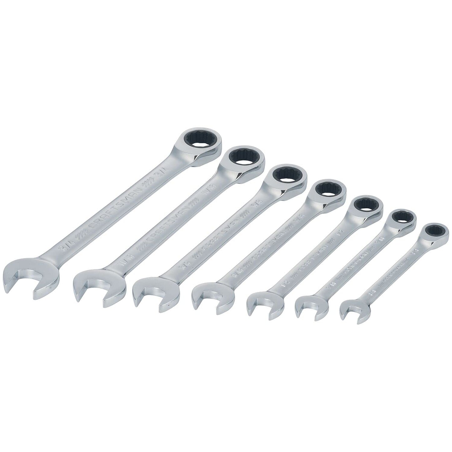 CRAFTSMAN 7-Piece Combination Ratcheting Wrench Set, 12-Point Standard SAE (CMMT87020)