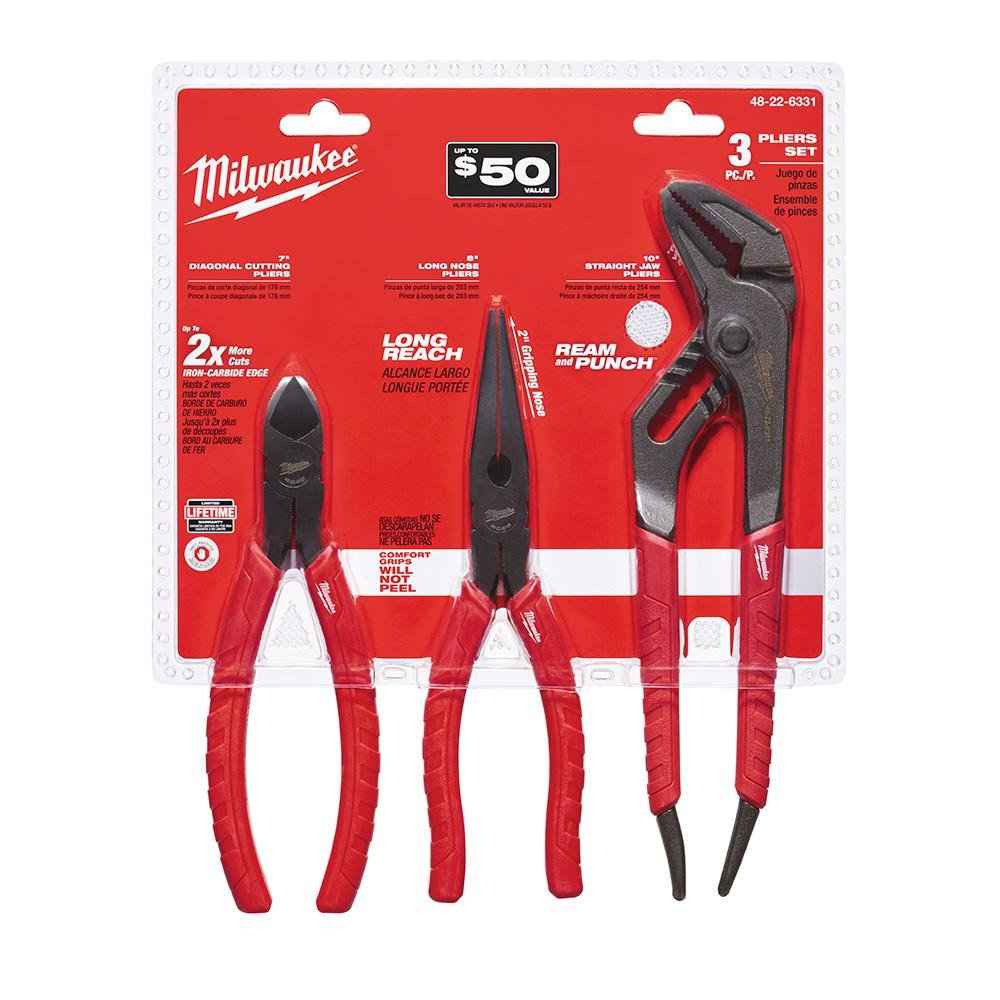 Milwaukee Pliers Set Alloy Stl 3pk